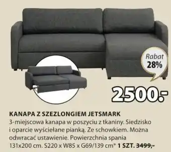 JYSK Kanapa z szelongiem Jetsmark S220xW85xG69/139cm oferta