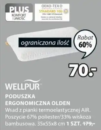 Wellpur Poduszka ergonomiczna Olden 35x55x8cm