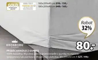 JYSK Kronborg Prześcieradło z gumką 90x200x40cm oferta