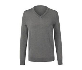 Tchibo Sweter z wełny merino z dekoltem w serek, szary oferta