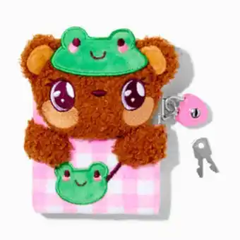 Claire's Claire's club bear frog mini plush lock diary oferta