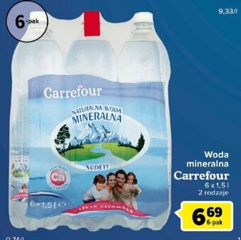 Carrefour Carrefour Woda mineralna 6x1,5l oferta