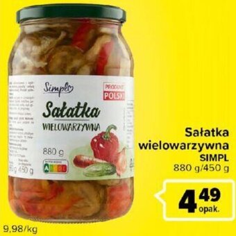 Carrefour Simpl Sałatka wielowarzywna 880/450g oferta