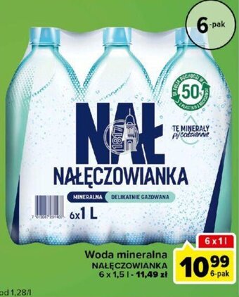 Carrefour Nałęczowianka Woda mineralna 6x1l oferta