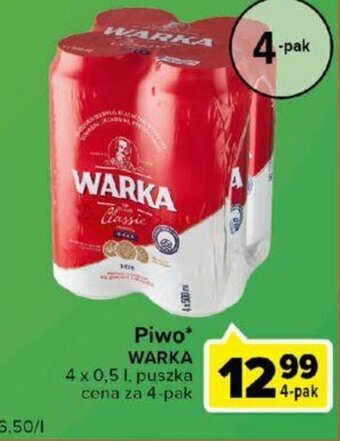 Carrefour Warka Piwo 4x0,5l oferta