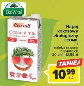 Carrefour EkoWital Napój kokosowy ekologiczny Ecomil 1l oferta