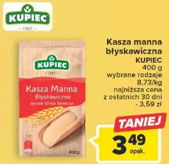 Carrefour Kupiec Kasza manna błyskawiczna 400g oferta