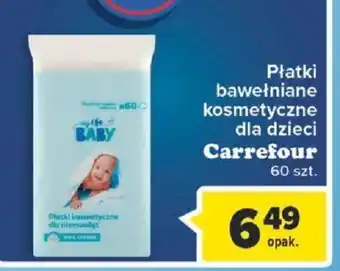 Carrefour Carrefour Płatki bawełniane kosmetyczne dla dzieci 60szt. oferta