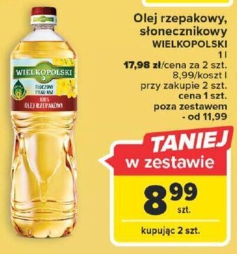 Carrefour Wielkopolski Olej rzepakowy, słonecznikowy 1l oferta