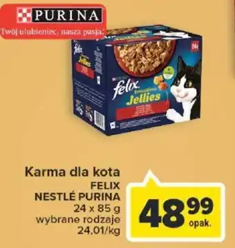 Carrefour Nestlé Purina Karma dla kota Felix Nestlé 24x85g oferta