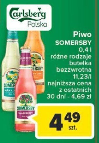 Carrefour Carlsberg Piwo Somersby 0,4l oferta