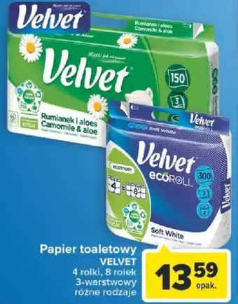 Carrefour Velvet Papier toaletowy 4, 8 rolek oferta