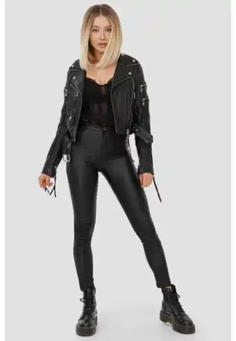 Zalando Izzy - kurtka skórzana - black oferta