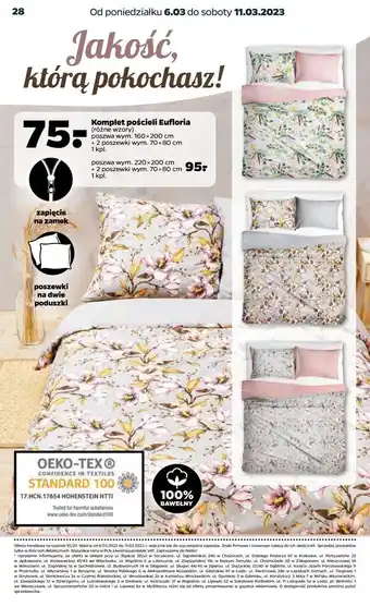 Netto Komplet pościeli eufloria 160 x 200 cm + 2x 70 80 faro oferta