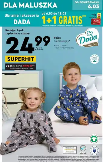 Biedronka Pajacyk niemowlęcy 68-92 dada oferta