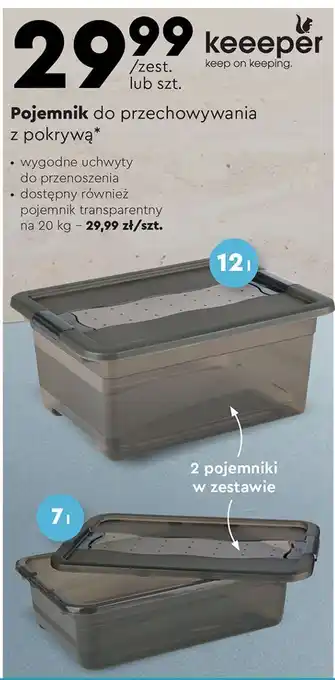 Biedronka Pojemnik do przechowywania z pokrywą na 20 kg keeeper oferta