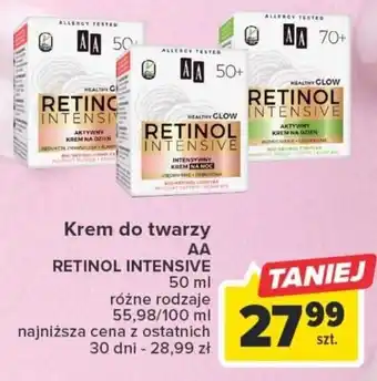 Carrefour AA Retinol Intensive Krem do twarzy 50ml oferta