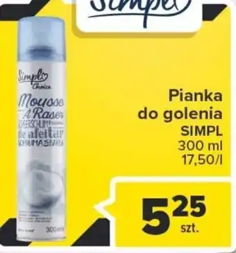 Carrefour Simpl Pianka do golenia 300ml oferta