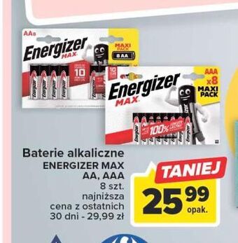 Carrefour Baterie alkaliczne aaa energizer max oferta
