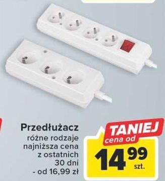Carrefour Przedłużacz 3 gniazda oferta