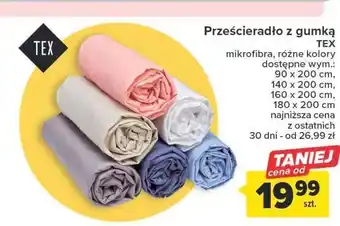 Carrefour Prześcieradło z gumką mikrofibra 140 x 200 cm tex oferta