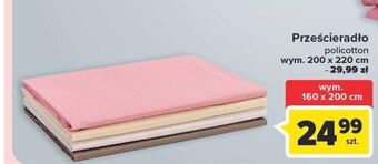 Carrefour Prześcieradło policotton 200 x 220 cm oferta