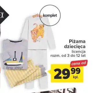 Carrefour Piżama dziecięca król lew oferta