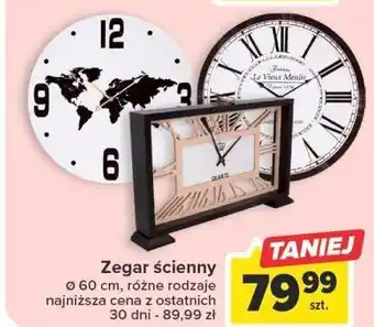 Carrefour Zegar ścienny 60 cm oferta