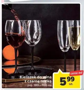 Carrefour Kieliszek do wina z czarną nóżką oferta