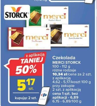 Carrefour Czekolada z marcepanem storck merci oferta