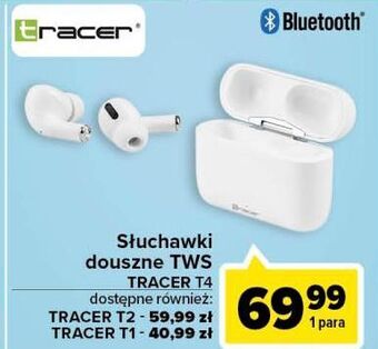 Carrefour Słuchawki t4 tws białe tracer oferta