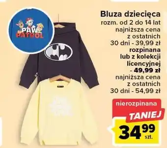 Carrefour Bluza dziecięca rozpinana oferta
