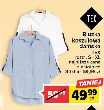 Carrefour Bluzka koszulowa damska rozm. s-xl tex oferta