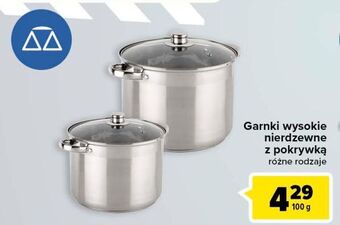 Carrefour Garnki nierdzewne z pokrywkami oferta