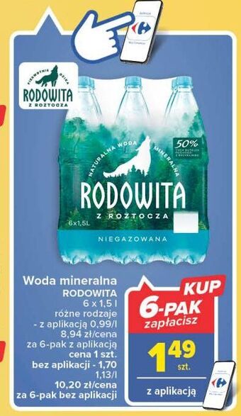 Carrefour Woda niegazowana rodowita z roztocza oferta