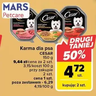 Carrefour Karma dla psa z wołowiną i wątróbką cesar (karma) oferta