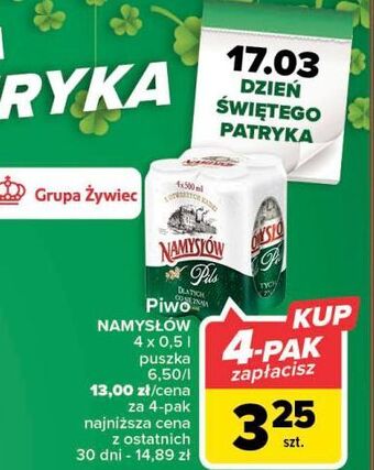 Carrefour Piwo namysłów pils oferta