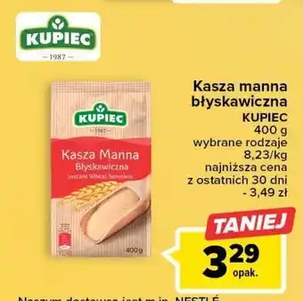 Carrefour Kasza manna błyskawiczna kupiec oferta