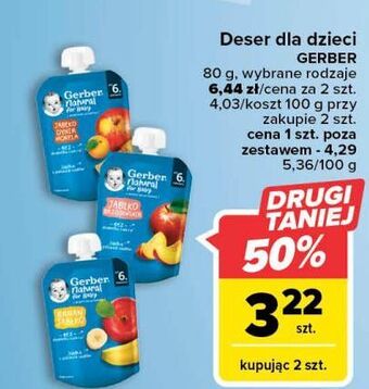 Carrefour Deserek jabłko brzoskiwnia gerber natural for baby oferta