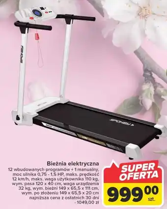 Carrefour Bieżnia elektryczna oferta