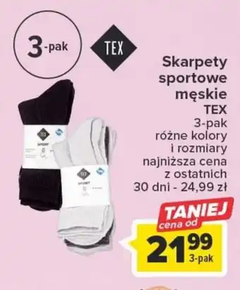 Carrefour TEX Skarpety sportowe męskie 3-pak oferta