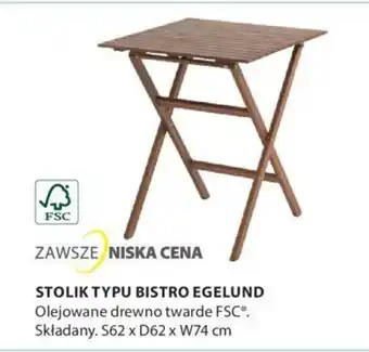 JYSK Zawsze Niska Cena Stolik Bistro Egelund oferta