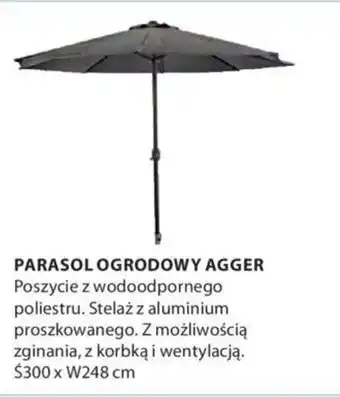 JYSK Parasol Ogrodowy Agger Ś300 x W248 cm oferta