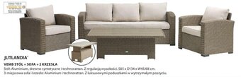 JYSK Jutlandia Vemb stół + sofa + 2 krzesła oferta