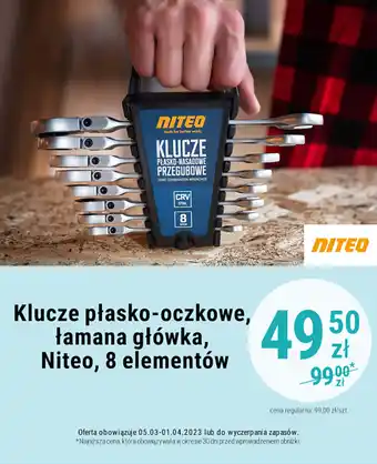 Biedronka Niteo Klucze płasko-oczkowe, łamana główka 8 elementów oferta