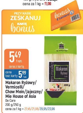 E.Leclerc Makaron ryżowy 5 mm house of asia oferta