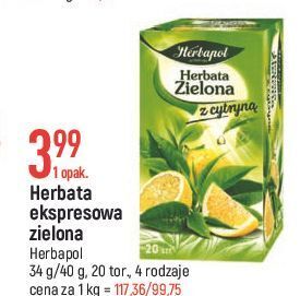 E.Leclerc Herbata zielona z cytryną herbapol oferta