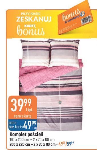 E.Leclerc Komplet pościeli 160 x 200 cm + 2 70 80 oferta
