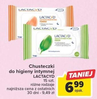 Carrefour Chusteczki do higieny intymnej lactacyd femina oferta