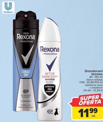 Carrefour Dezodorant invisible rexona active protection+ oferta